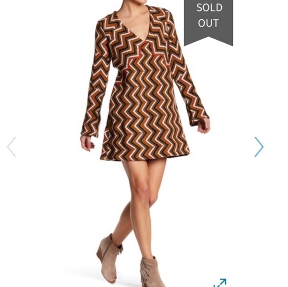 Host Picked - Free People "Rhiannon" Chevron Sweater Dress NWOT - Picture 4 of 15